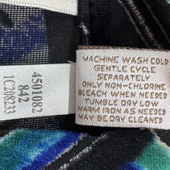 Chicos Cardigan Women 3 XL/16 Blue Abstract Velvet Burn-Out Sheer Open Front - Picture 13 of 13